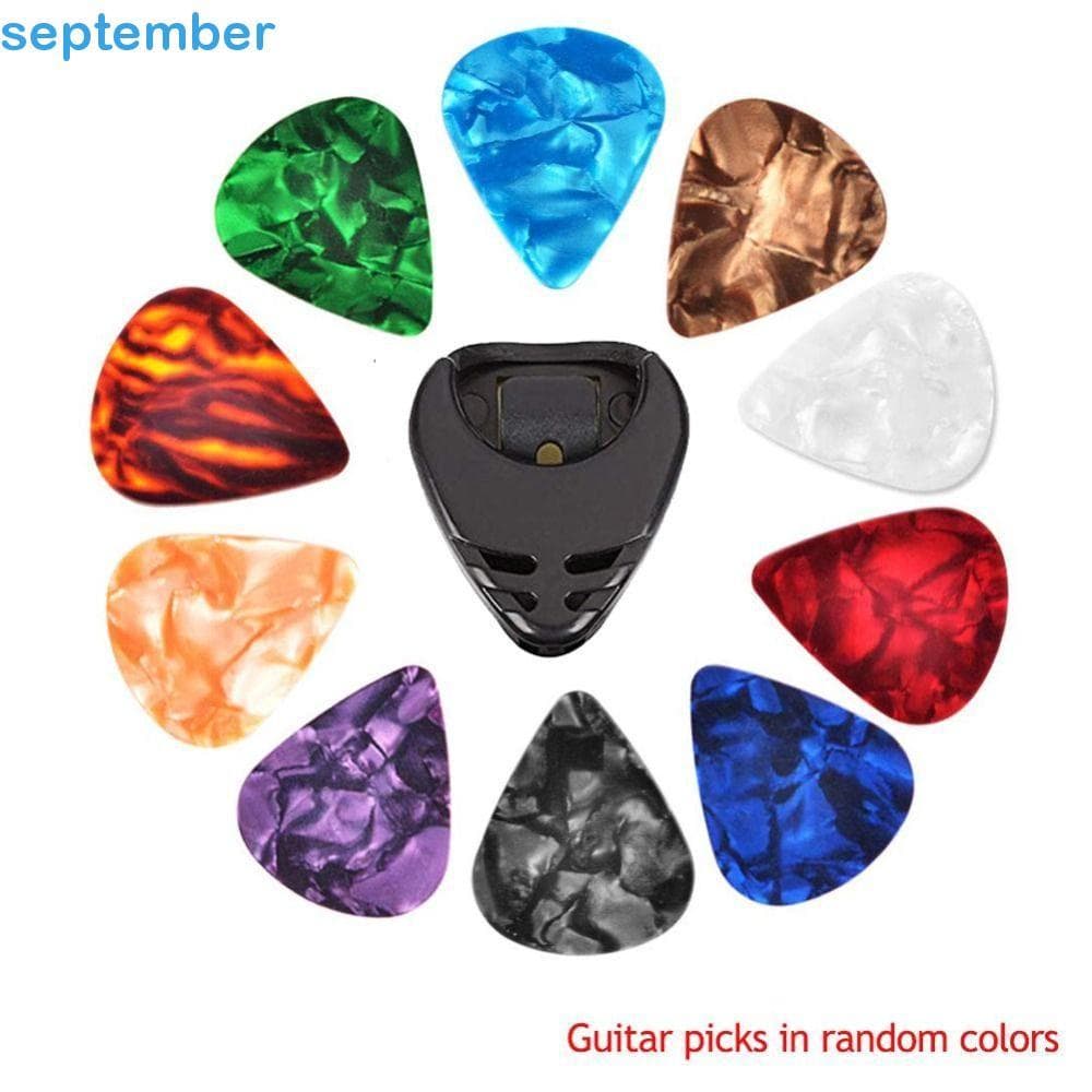 SEPTEMBERB 10 Pcs Palhetas De Guitarra E Suporte De Palheta , Cor Aleatória 0.46/0.71/1.0 Mm Acústica