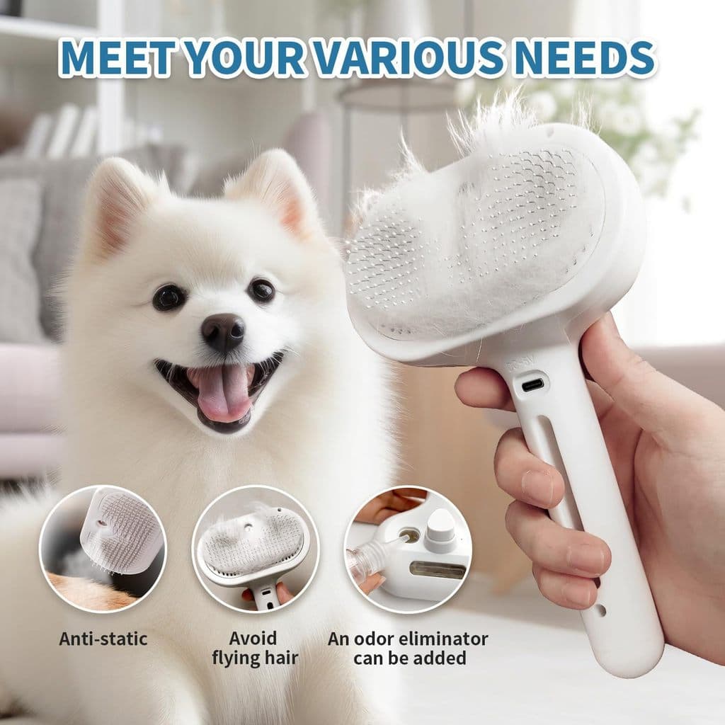 Escova Elétrica De Barbear A Vapor Para Animais De Estimação (Gatos E Cães)-Pente De Massagem Limpeza Automática , Suave