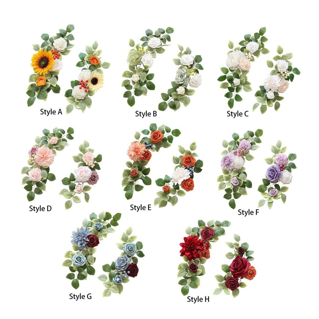 [mcpdwt] 2 Peças De Flores Em Arco De Casamento , Artificiais , Cenário Moderno , Guirlanda De Canto Para Recepção De Pa