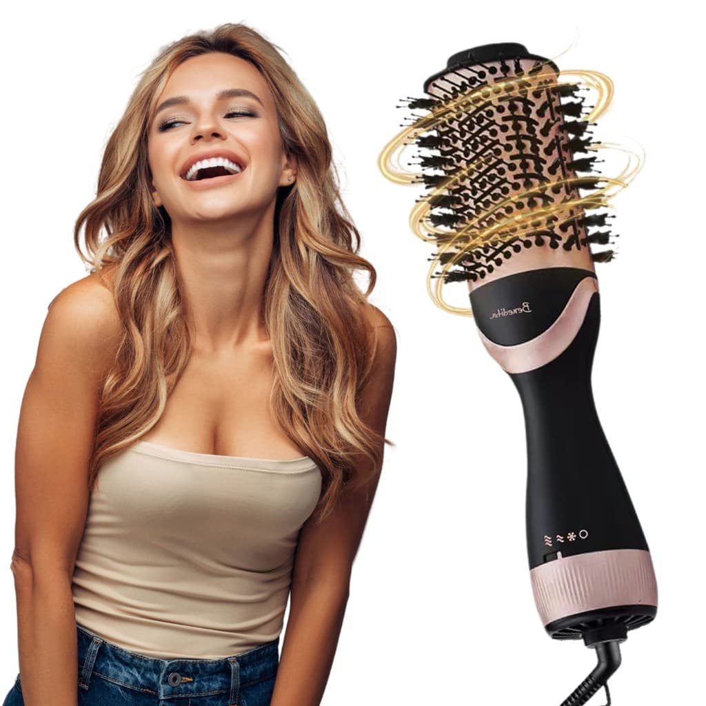 Escova Elétrica Mágica 4 em 1 Ionica Alisadora Secadora Modela e Reduz o Frizz 110V Profissional Premium