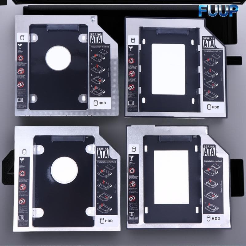 FUUP 1 Conjunto De 2.5 " Sd CD DVD Para HDD Caso Gabinete-ROM ODD Optibay Plástico Alumínio Universal 9.5/12.7mm SATA 3.
