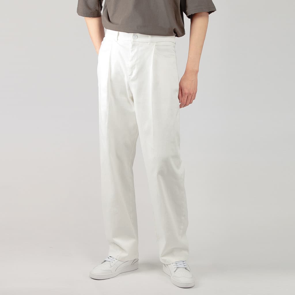 Calças brancas masculinas High-End soltas calças de perna larga preto calças de perna reta bege calças casuais masculina