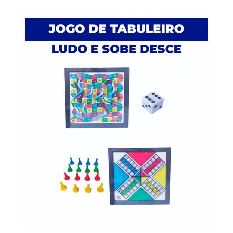 Jogo De Tabuleiro 2 Em 1 Ludo E Sobe Desce - Dutati 24x24