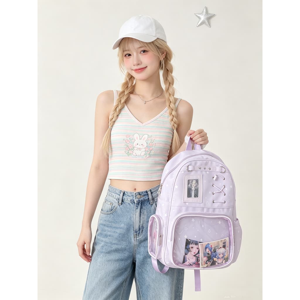 Mochila escolar estudante do ensino médio feminino 2026 novo estilo elegante mochila All-Match bolsa de dor de grande ca