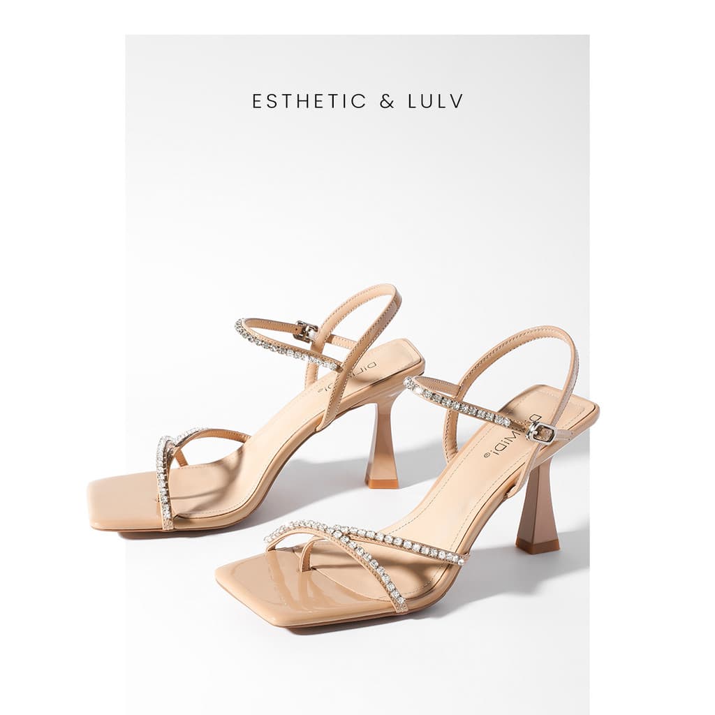 Suave branco luar cor Nude suave sandálias de salto alto feminino verão Flip-Flops salto grosso salto alto feminino 2025
