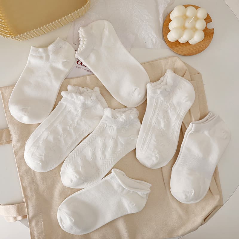 Meias brancas puras femininas estilo japonês estilo Preppy jk meias ins na moda meias de algodão puro primavera verão es