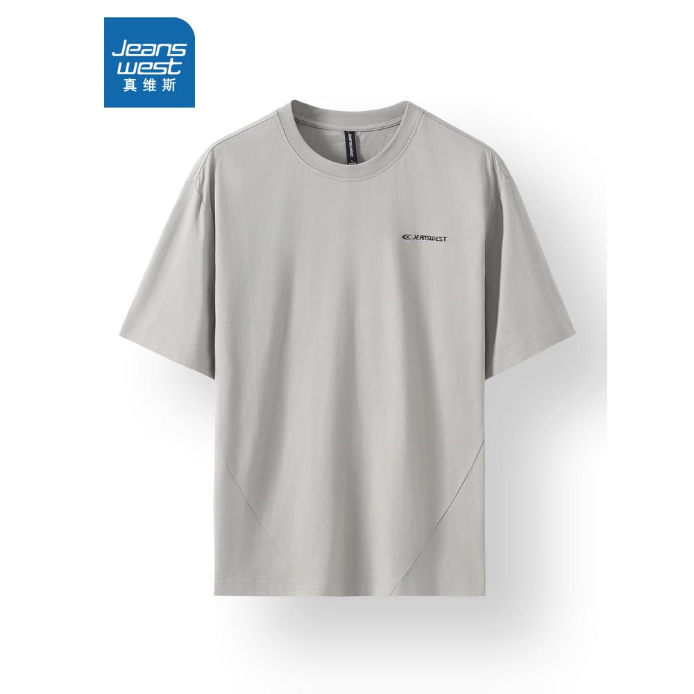 P PAD Zhenweisi Roupas Masculinas Nicho Dupla Face Impressa Gola Redonda Camiseta de Manga Curta 2026 Outono Novo Produt