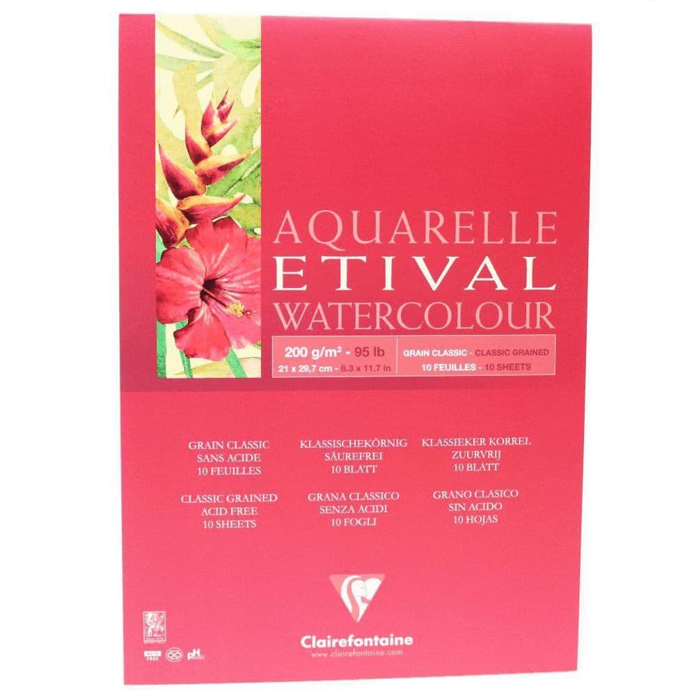 Bloco de Papel para Aquarela Clairefontaine Etival A4 200g