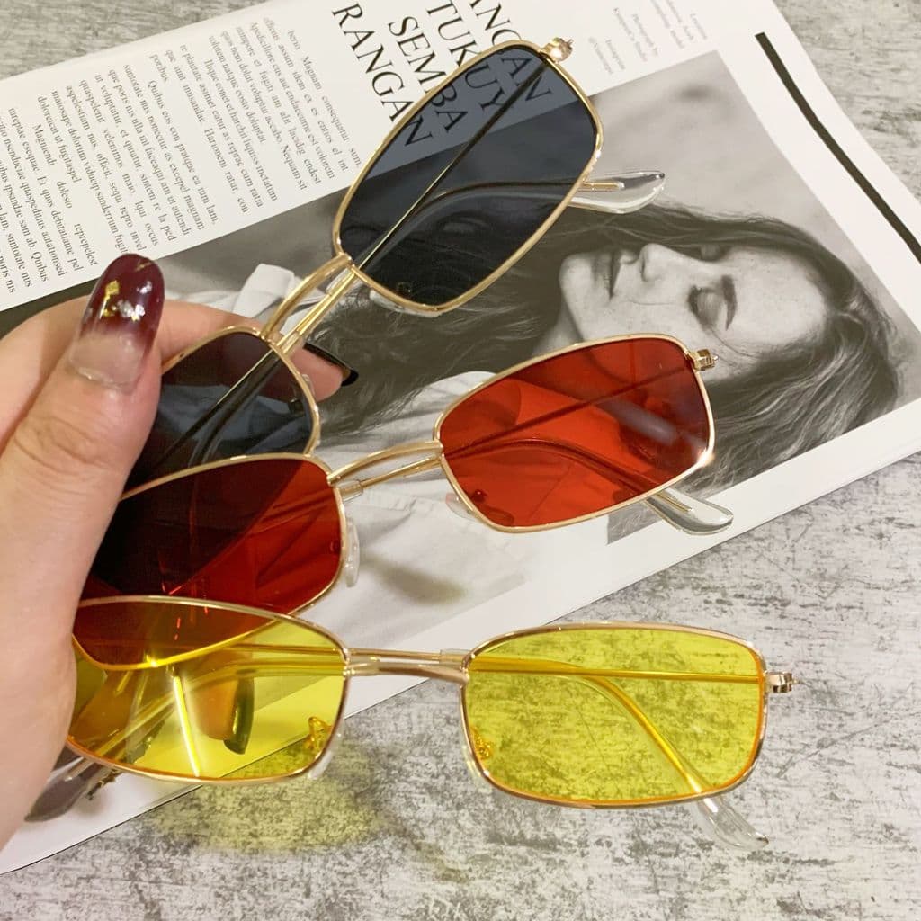 Óculos de sol retrô com armação ultraestreita, formato côncavo, masculino, moderno, influenciador, pessoa