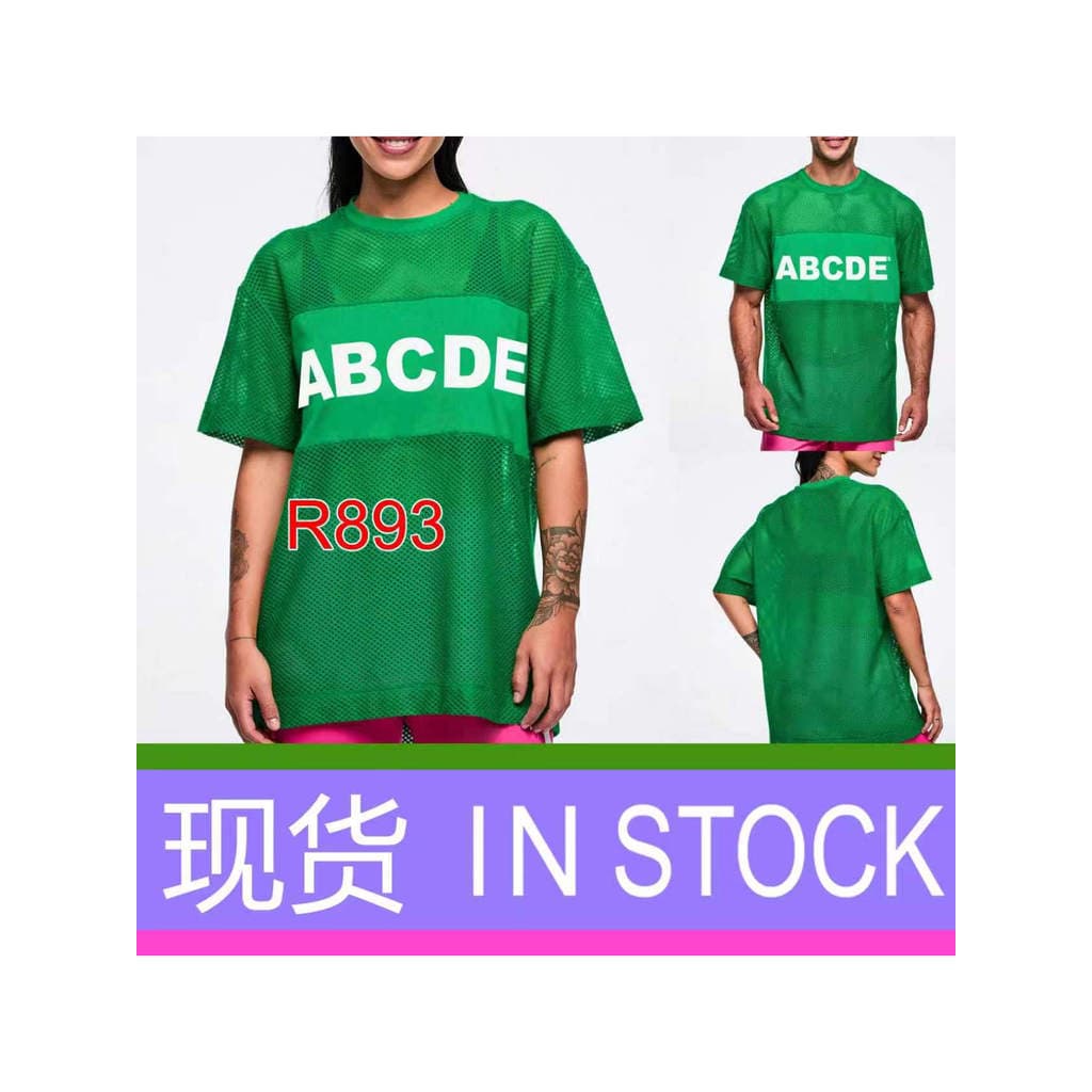 ZW Zunba roupas de Fitness série colorida novo estilo masculino feminino esportes solto manga curta malha camiseta topo