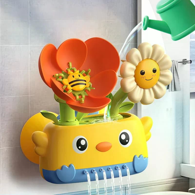 Brinquedo de Banho para Bebês, Banheira, Regar Flores, Brincadeira Rotativa com Jato de Água, Jogo Educativo para Crianç