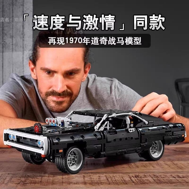 Blocos de construção compatíveis 42111 velocidade e apaixonado Dodge War Horse modelo de carro esportivo menino brinqued