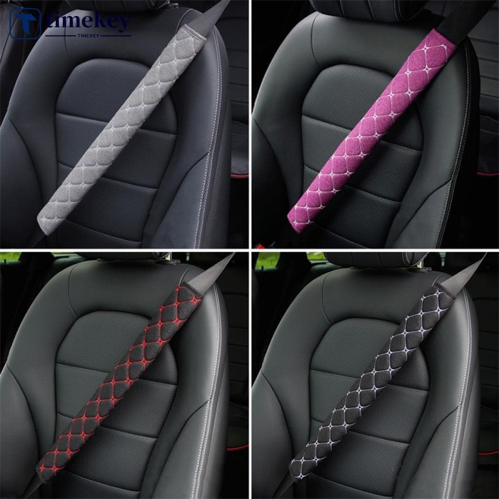 TIMEKEY 1PC 50cm/75cm Cinto De Segurança Do Carro Ombro Guarda Respirávelalmofada Acessórios Interiores Quatro Estações