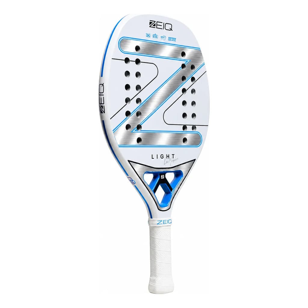 Raquete Beach Tennis Zeiq Leo Branco 3k Profissional Branca