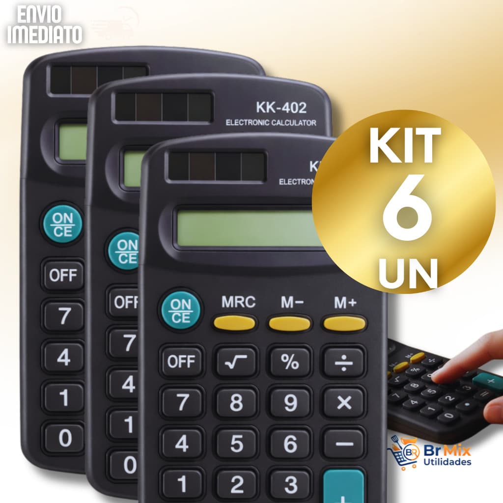 Calculadora Eletrônica Bolso 8 Dígitos Preto Multiuso Escritório Escola