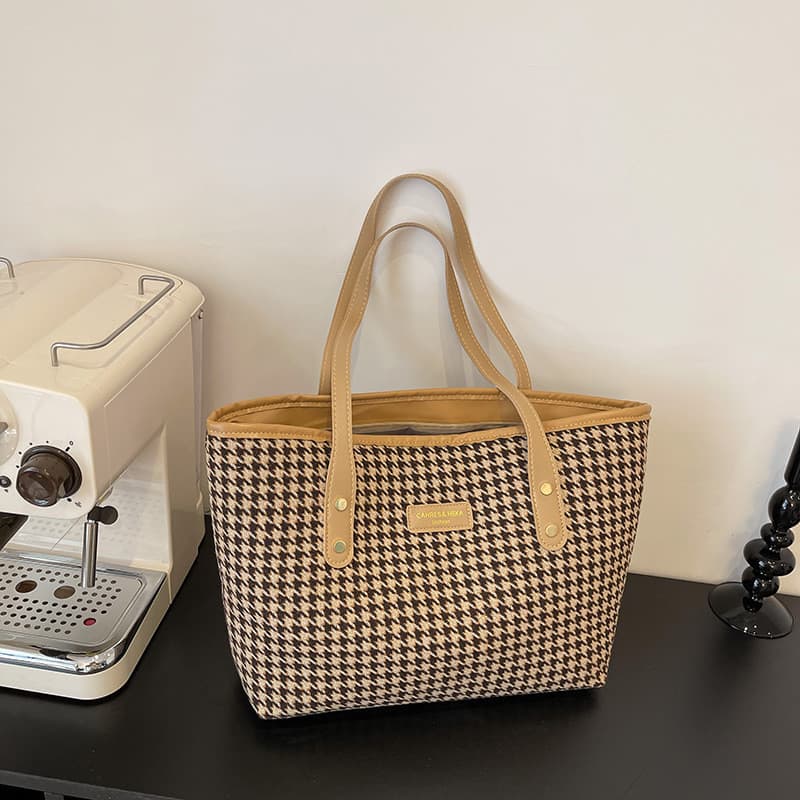 Bolsa de ombro retrô com textura Premium, sacola portátil de grande capacidade para mulheres