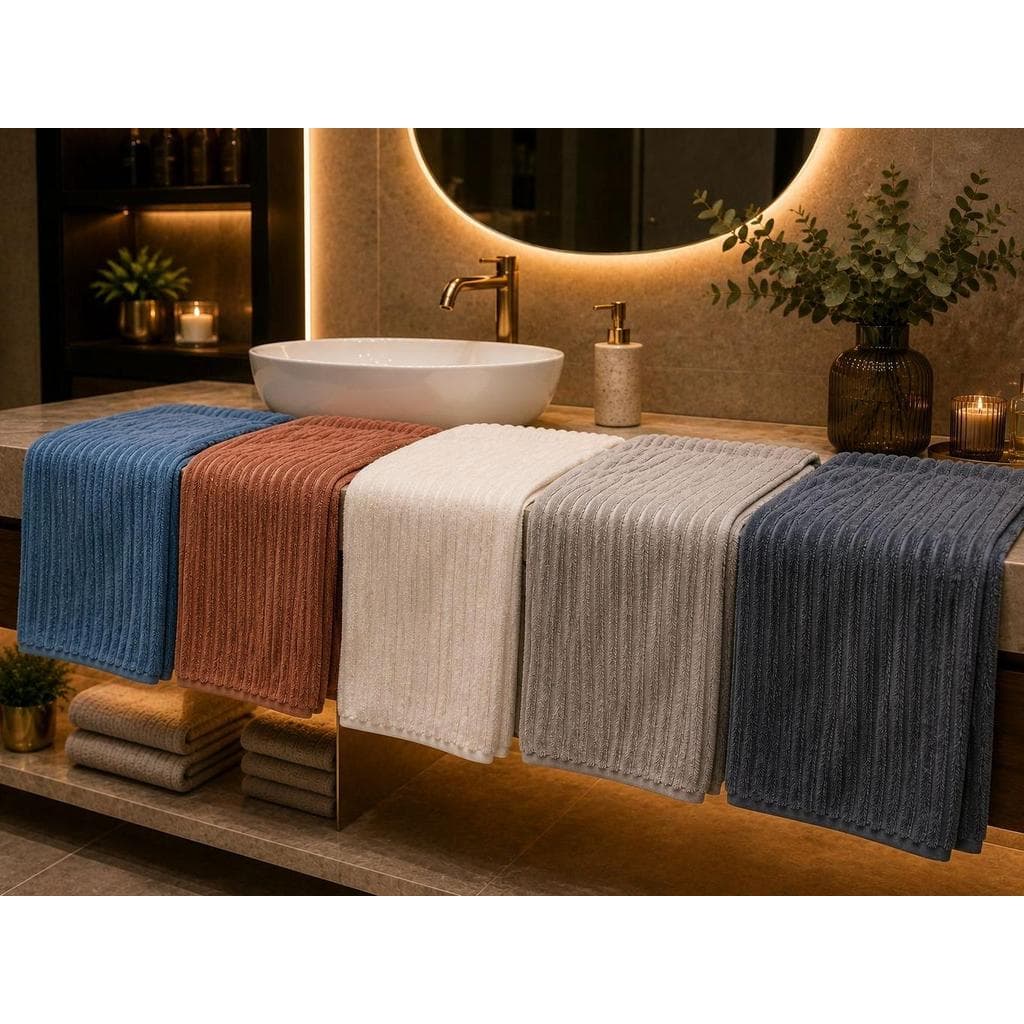 Toalha de Rosto Microfibra Seca Rápido Canelada Impermeável 35cm X 70cm