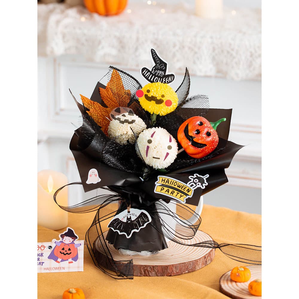 Decoração de Halloween pequenos presentes ornamentos crianças vestir-se cena decoração adereços bruxa abóbora diy acessó