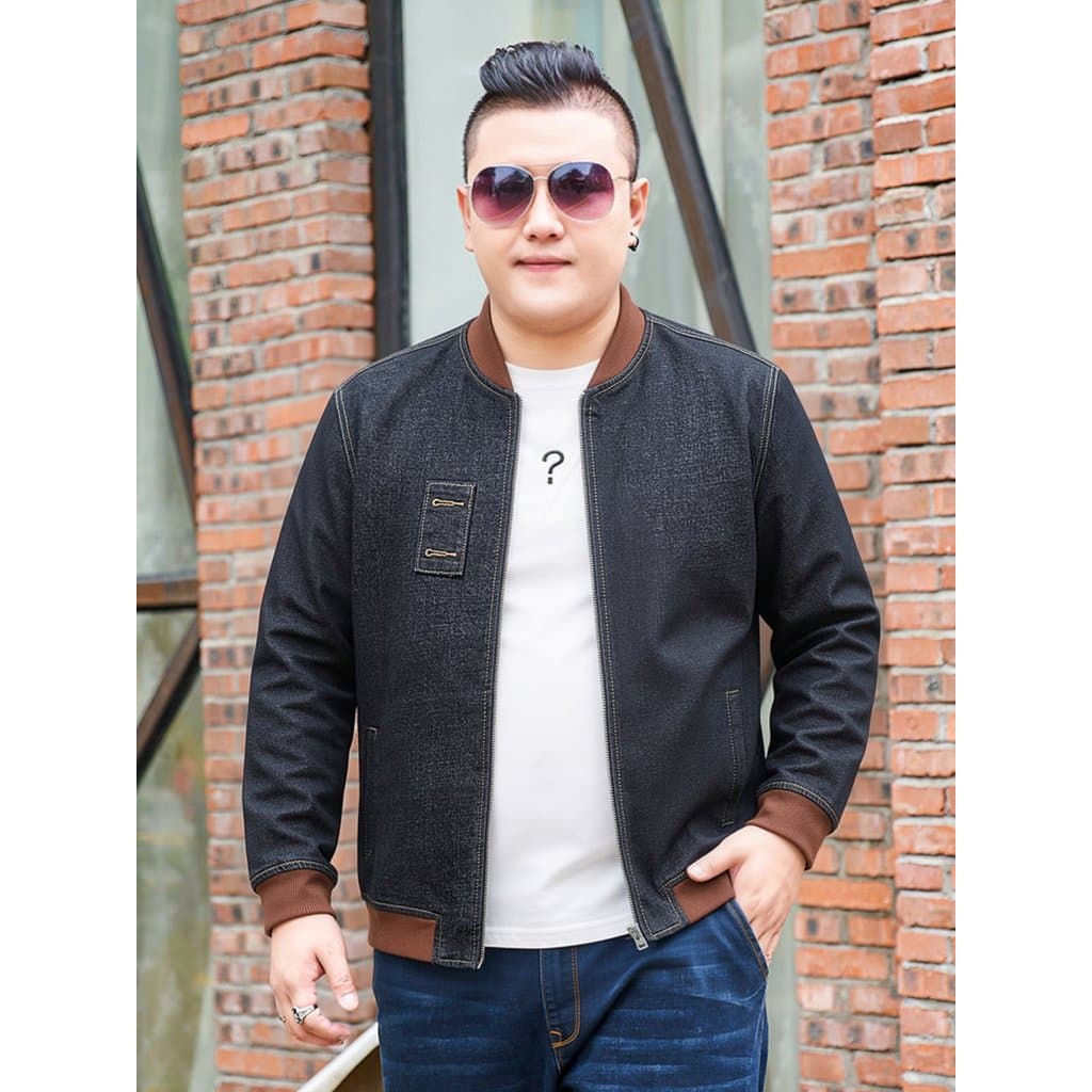 Moda versão coreana jaqueta gorda na moda topo Extra grande tamanho masculino solto Denim jaqueta primavera outono exter