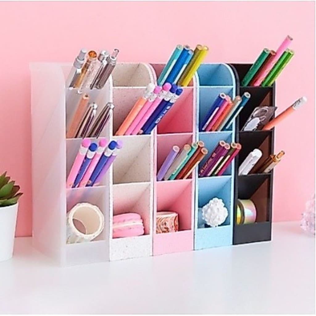 Organizador De Mesa Porta Lápis Caneta borracha 4 Divisórias Multiuso ( GN88 )