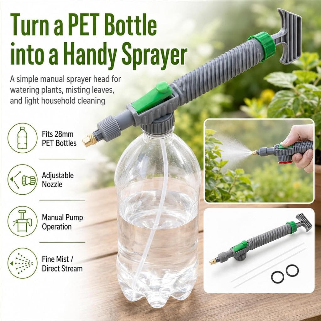 Pulverizador Manual para Garrafas de Bebidas com Bico Ajustável, Pulverizador de Mão