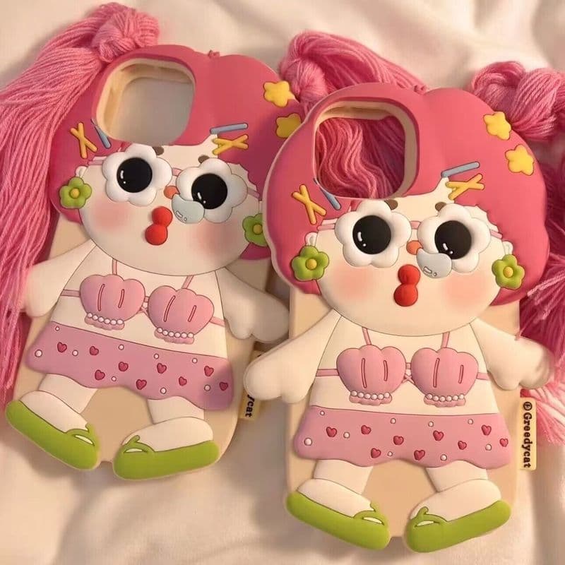 Tridimensional Bikini trança menina iPhone17promax Apple 16 caso de telefone 15 Silicone 14 macio131211