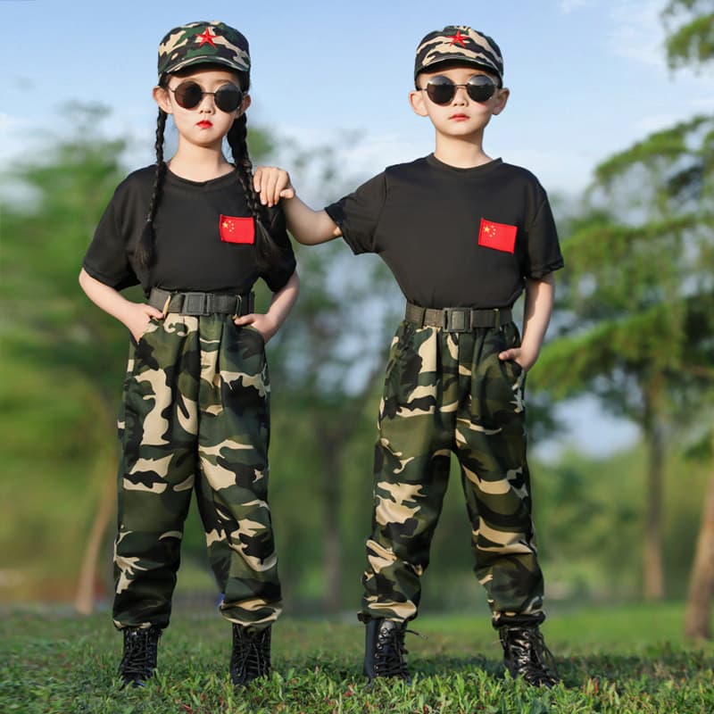 Crianças camuflagem uniforme desempenho traje estudantes do ensino fundamental estudantes do ensino fundamental camuflag