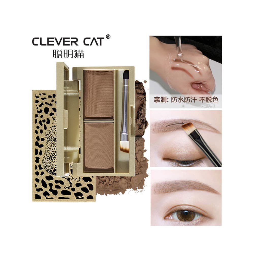 Genuíno inteligente um gato inteligente gato leopardo impressão brilhando tridimensional duas cores sobrancelha em pó à