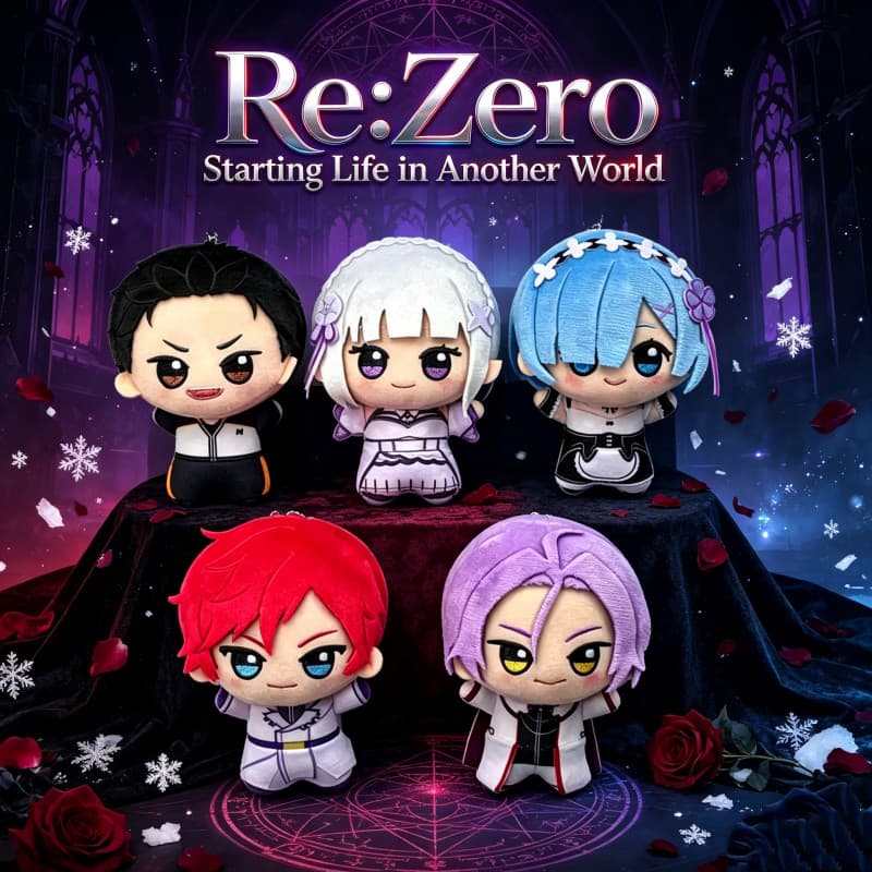 Re:Zero Starting Life in Another World Boneco de Pelúcia de 10cm Chibi Natsuki Subaru Rem Reinhard Emilia Beatrice Bonec
