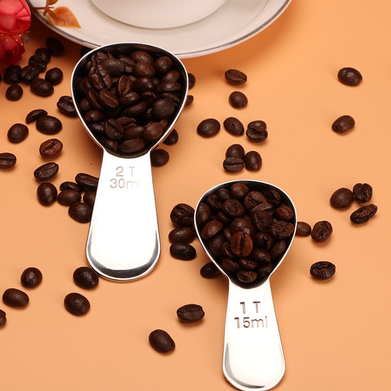 304 grau alimentício engrossado aço inoxidável colher de medição de grãos de café farinha de arroz leite em pó colher pe