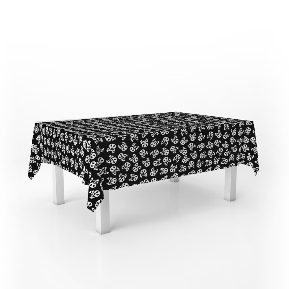 Toalha De Mesa Halloween Caveirinhas 12 Lugares 350x140cm Festa Temática