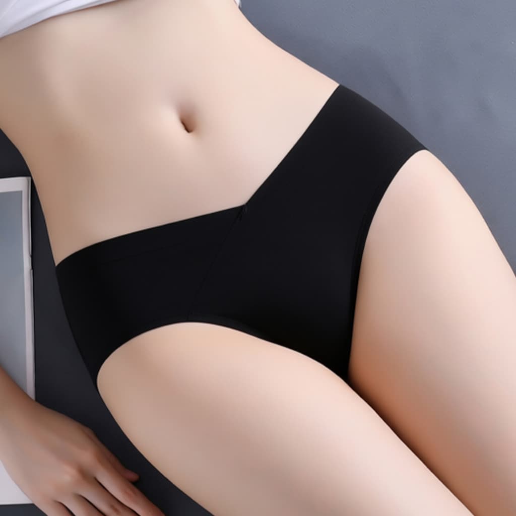 Cor sólida de uma peça cintura baixa sem costura gelo seda puro algodão virilha senhoras Briefs verão individual