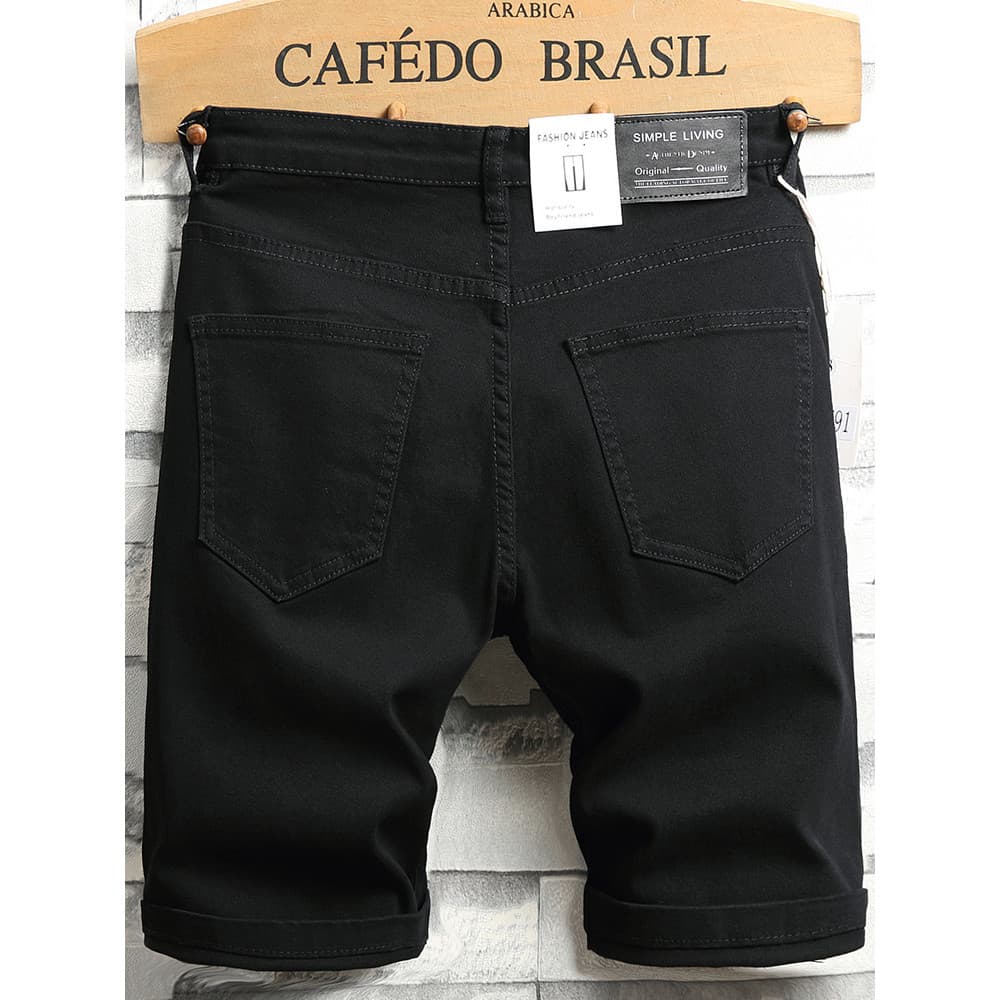 2026 novo estilo Shorts Jeans masculinos verão fino Casual cinco pontos sete pontos Jeans calças pretas masculinas