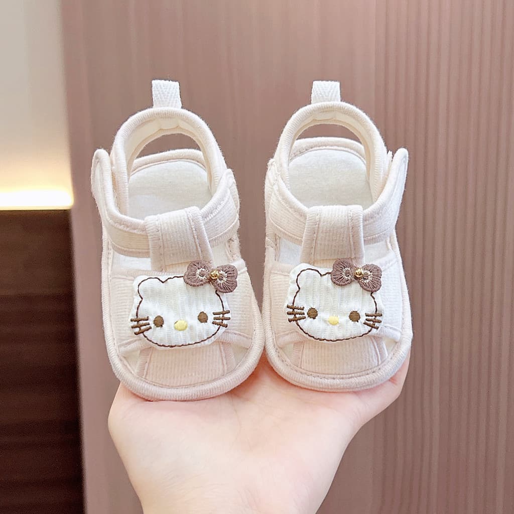 Sandálias de sola de pano para bebês de verão, 0-1 anos, sola macia, antiderrapante, sapatos escolares, sapatos para rec