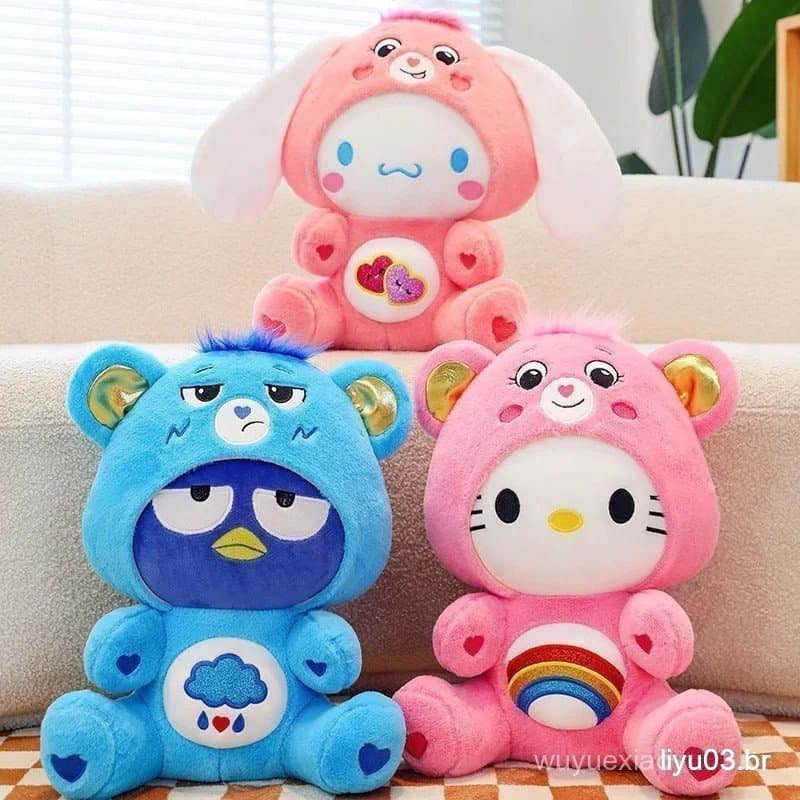 30cm Bonito Carebears Cross-Dressing Olá Kitty Brinquedo De Pelúcia Novo Urso Arco-Íris Recheado Boneca Presente Da Meni