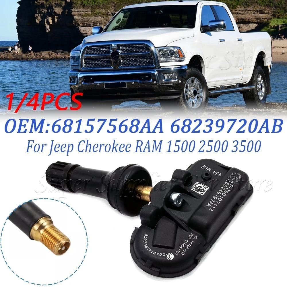 1/4 Pcs 434 Mhz TPMS Sensor De Monitor De Pressão Dos Pneus Para 2014-2016 Jeep Cherokee RAM 1500 2500 3500 68157568AA A