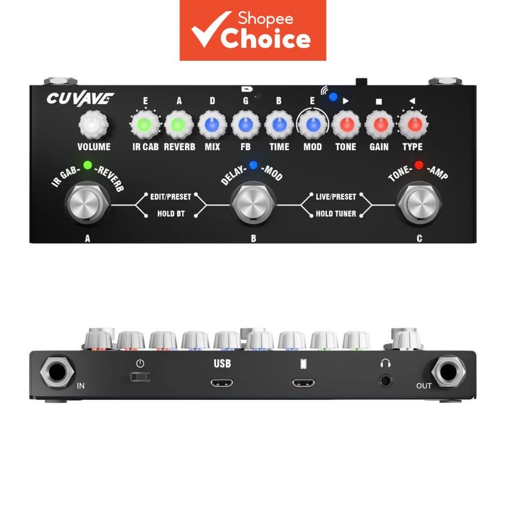 M-VAVE Guitarra Multi Efeito Pedal IR Gabinete Simulador Sintonizador Bluetooth Interface De Gravação USB All-in-One Gui