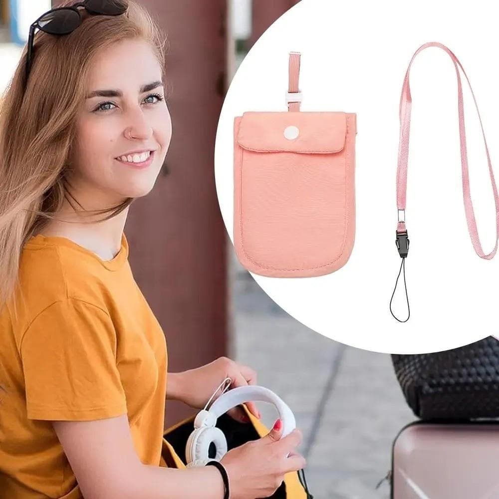Bolsa Oculta para Sutiã, Bolsa de Moedas Antifurto em Cor Sólida, com Alça Elástica Ajustável