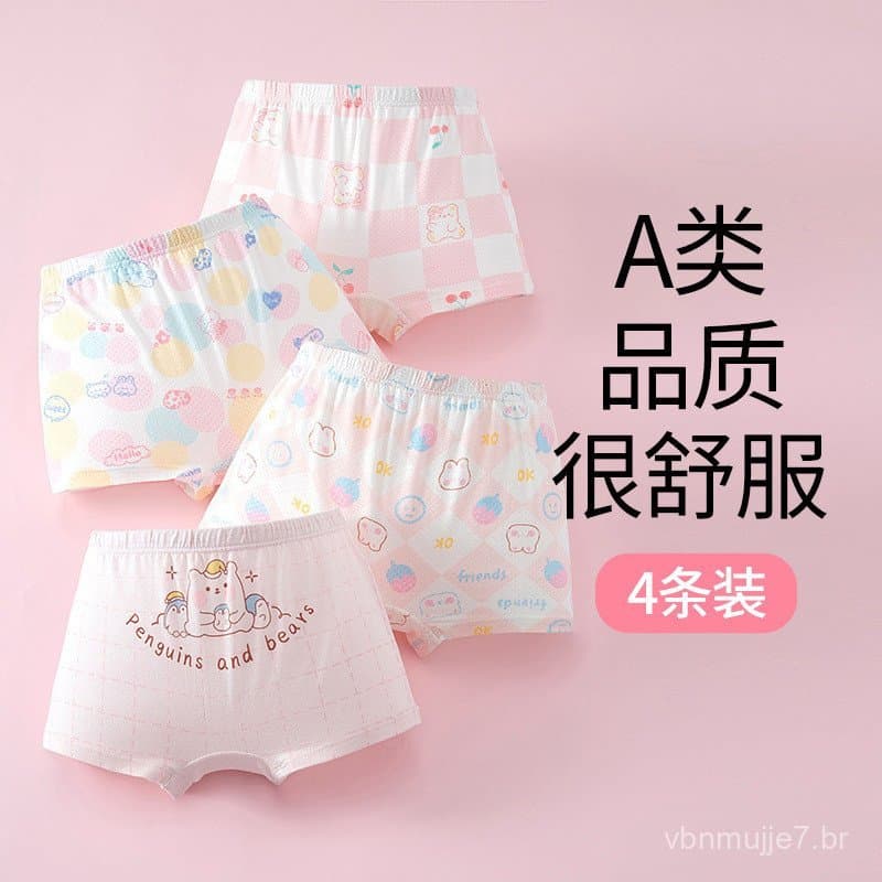 Roupa Íntima Fina de Verão para Meninas, Calcinhas Boxer Infantis para Bebês, Calcinhas de Malha Respirável em Modal