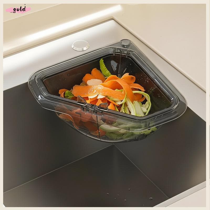 Cesta De Filtro De Drenagem De Canto De Pia De Cozinha Dourada , Grande Capacidade , Plástico Durável , Rápida Para , Fi