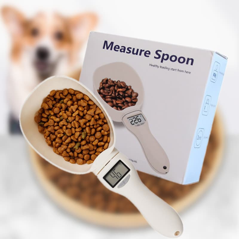 Colher medidora eletrônica para pesagem de alimentos para animais de estimação, comida para cães e gatos, suprimentos pa
