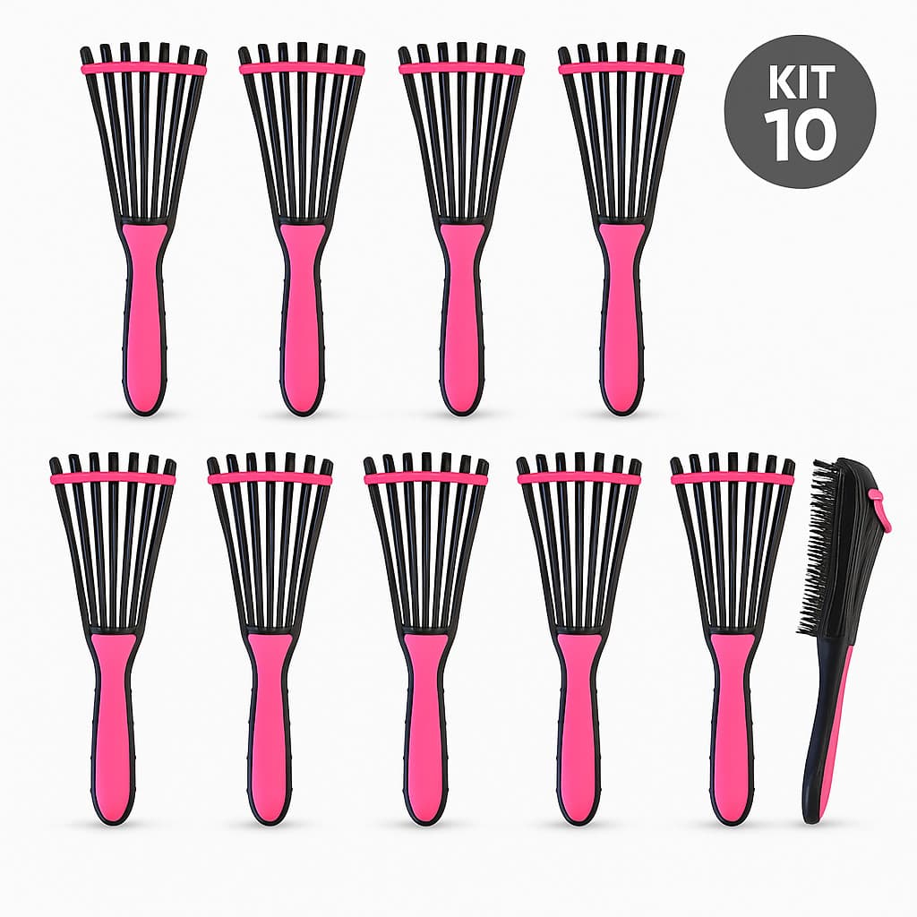 Escova de Cabelo Polvo Desembaraçadora Kit 10 Unidades