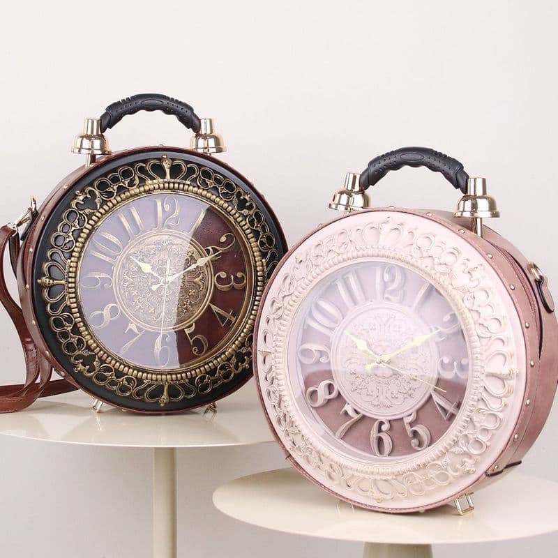 Nova moda Retro bolsa criativa único relógio saco engraçado senhoras de um ombro Diagonal saco pode conter bateria
