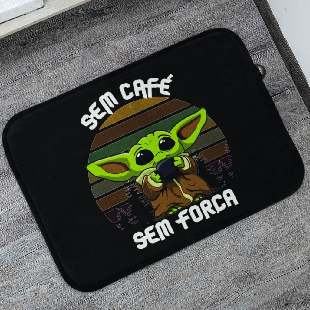 Tapete Porta de Entrada Decorativo 55x35cm Antiderrapante Sem Café Sem Força