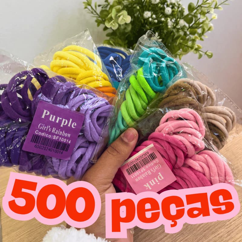 KIT 500 Xuxinha Premium ATACADO De Cabelo Meia De Seda Mini Rabicó