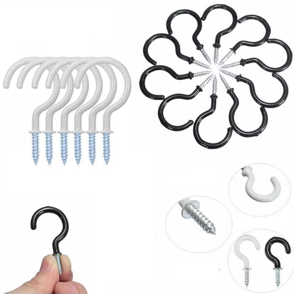 Gancho de Parafuso para Teto e Parede - Suporte Multifuncional para Plantas, Utensílios e Decoração
