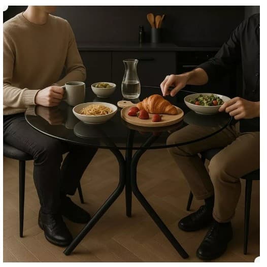 Base De Mesa Design Minimalista Sofisticado Quadrada Redonda Vidro MDF Granito