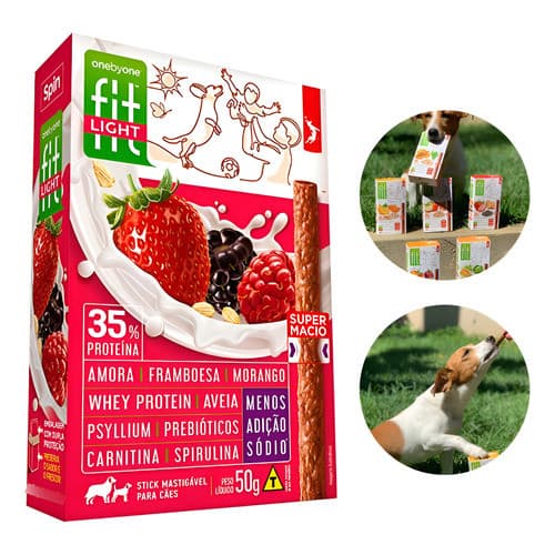 Petisco Pet Fit Spin Amora Morango Framboesa  50g Cão