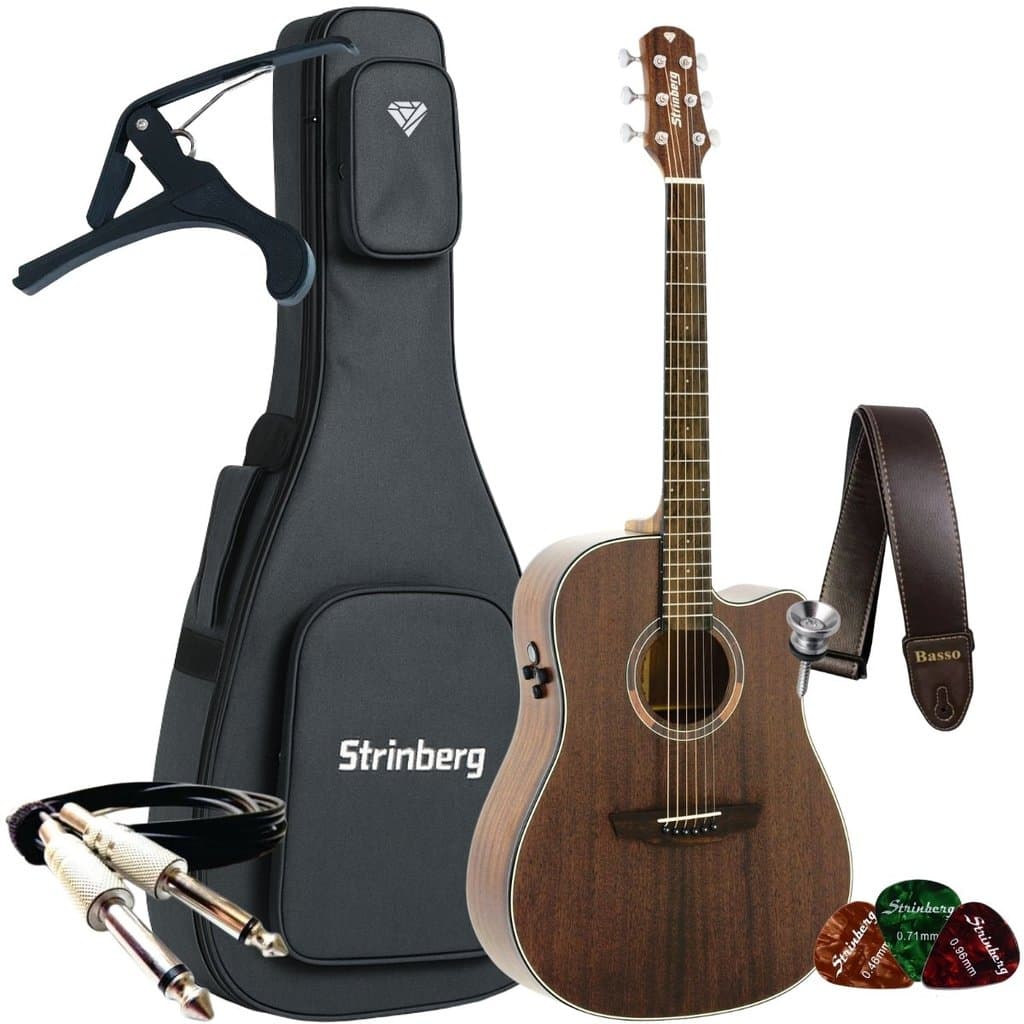 Kit Violão Eletrico Strinberg Diamond Series Dd1c Folk + Acessórios