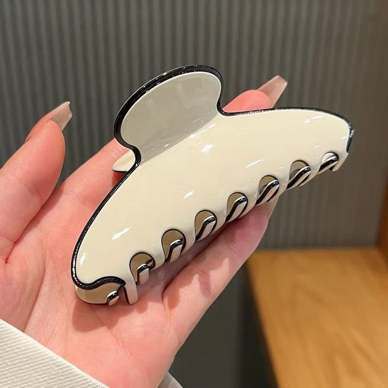 prendedor de cabelo presilha piranha acetato elegante coreano Preto Branco Grande quadrada luxo